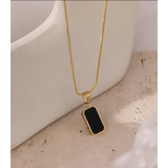 Black Single Clover GOld Plated