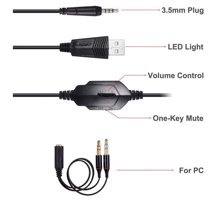 In Zhuo GM-1 Computer Notebook Head-Mounted Luminous Gaming Headset With Microphone Jedi To Eat Chicken Earphones