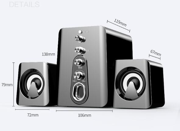 Mini USB 2.1 Speaker Wired Combination High Audio Heavy Bass Music Subwoofer Mobile Phone