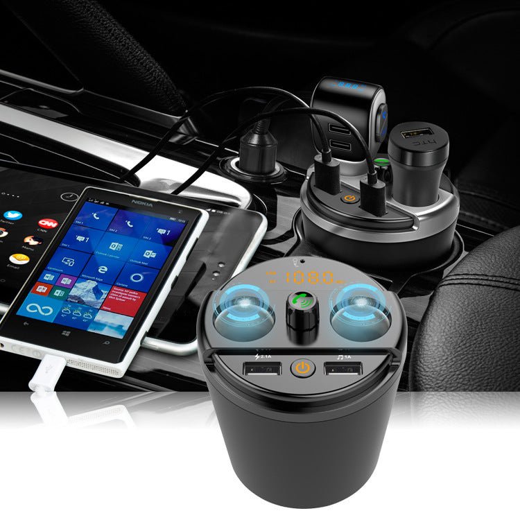 Transmitter Bluetooth Car Music MP3 Player Free Hands Cup Holder