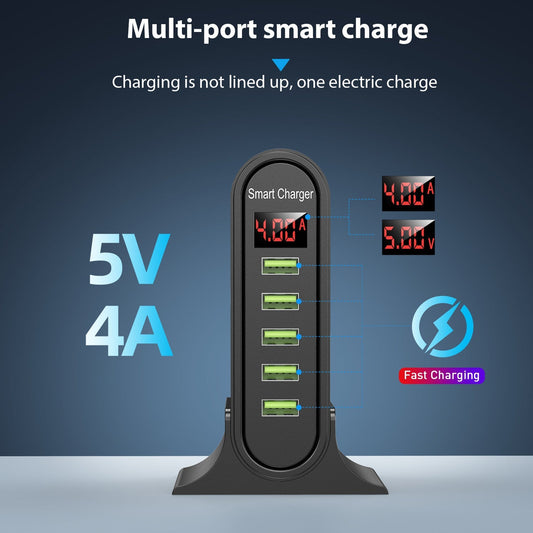 USB Five-Port Smart Charger